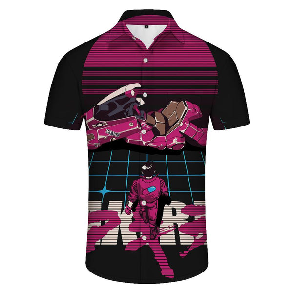
New Hawaiian Chinese Art Monster Print Men's Short Sleeve Shirt Comfortable Polyester Fabric Casual Streetwear Mixed Colors
                