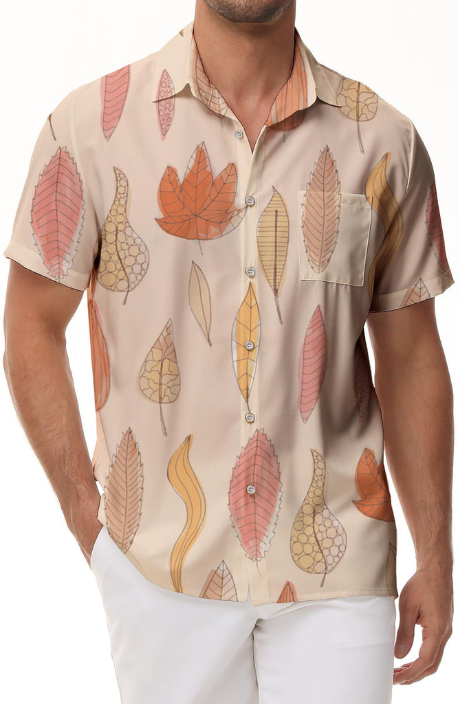 Hawaiian Simple Men's Floral Summer Casual Fashion Shirt Beach Print Shirt Elegant Vacation Beach Short Sleeve