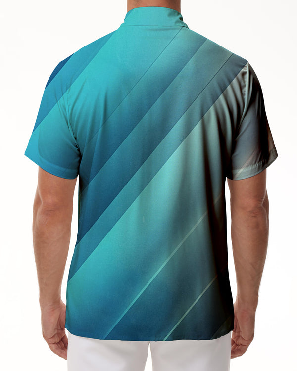 
Summer Short Sleeve Loose Fit Men's Fun Hawaiian Shirt Beach Gradient Vacation Button Shirt Short Sleeve
                