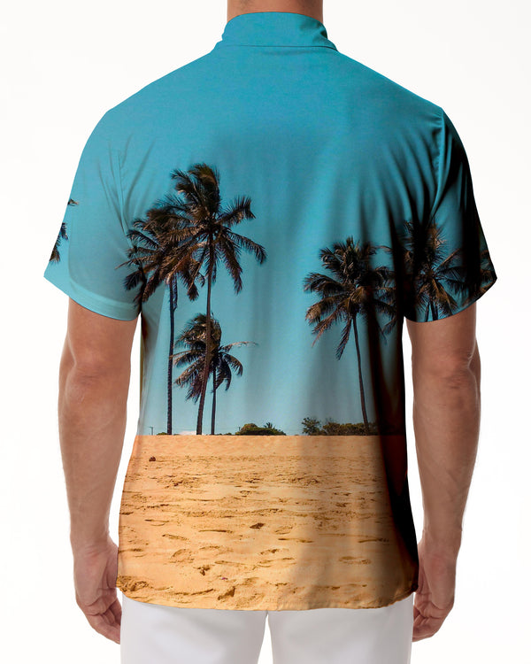 
Beach Seaside Coconut Tree Polyester Button-Up Tropical Beach Shirt Hawaii Men's Casual Everyday Loose Clothes
                