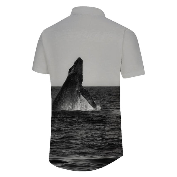
Ocean Men's Whale Print Short Sleeve Hawaiian Fashion Casual Button-Down Short Sleeve Hawaiian Shirt
                