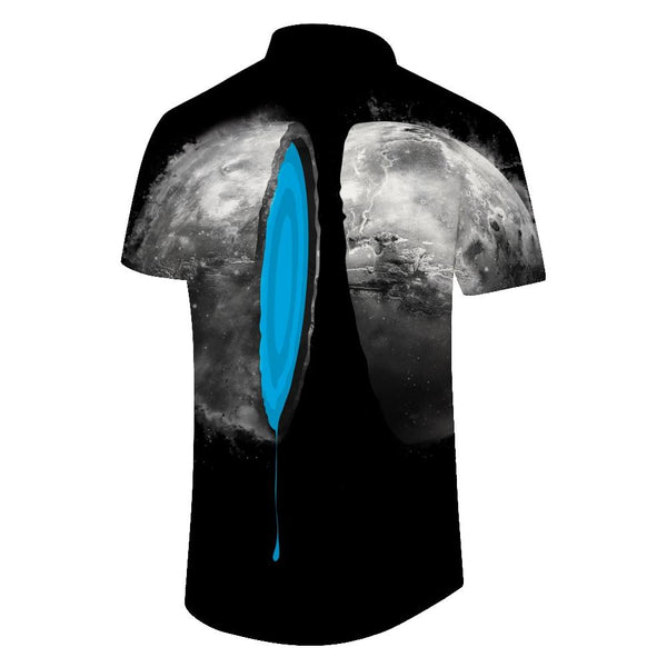 
Round Chocolate Abstract Printed Casual Shirt Summer Loose Thin Short Sleeve Shirt Gray Trendy Lapel Shirt Beach
                