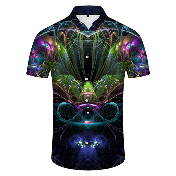 
Abstract color print abstract geometric men's casual Hawaiian button beachwear short sleeve shirt
                
