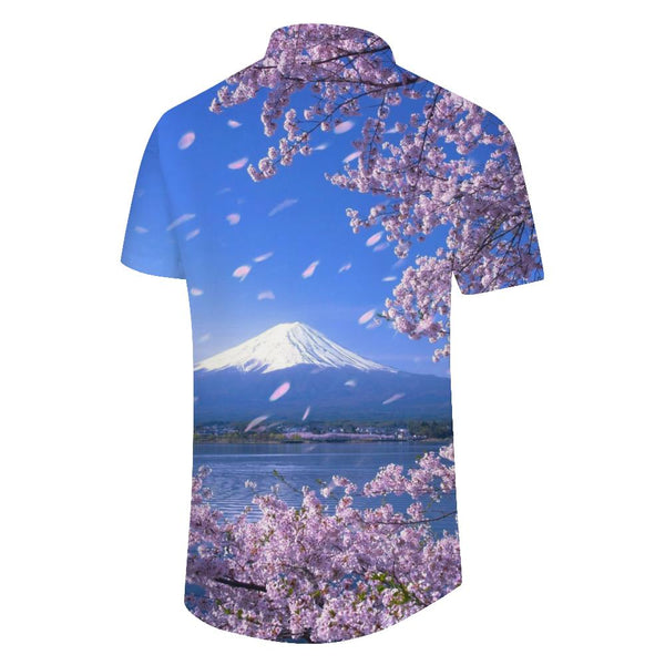
Japan Fuji Snow Mountain Cherry Blossom Tree Beautiful Flower Rain Digital Printing Men's Casual Street Daily Travel Hawaii Tropical Four Seasons Resort Beach Clothing
                