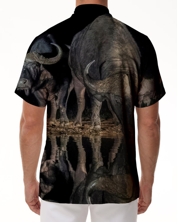 
Cow African Wildlife Short Sleeve 3D Digital Printing Short Sleeve Shirt Hawaiian Button Lapel Pocket Tropical Short Sleeve Shirt Four Seasons
                