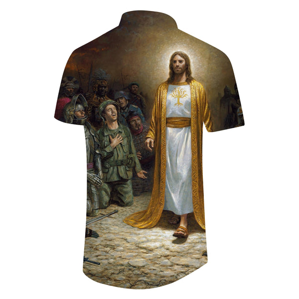 
Religious Shirt Men Button Jesus God Hip Hop Cartoon Drawing 3D Printing Harajuku Casual Shirt
                
