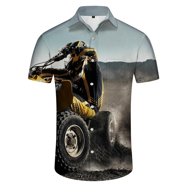 
Hot-blooded adventure men's shirt button-down formal shirt summer casual short-sleeved top suitable for office travel beach
                