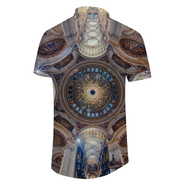 
Church ceiling bishop Santa Maria tribute Venice Italy men's shirt quick-drying short sleeve
                