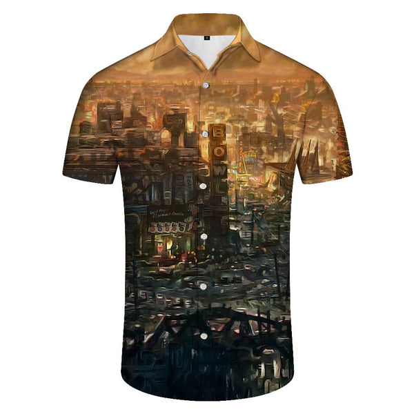 
Collapse House Casual Loose Tropical Summer Men's Short Sleeve Shirt Button Hawaiian Shirt Short Sleeve
                