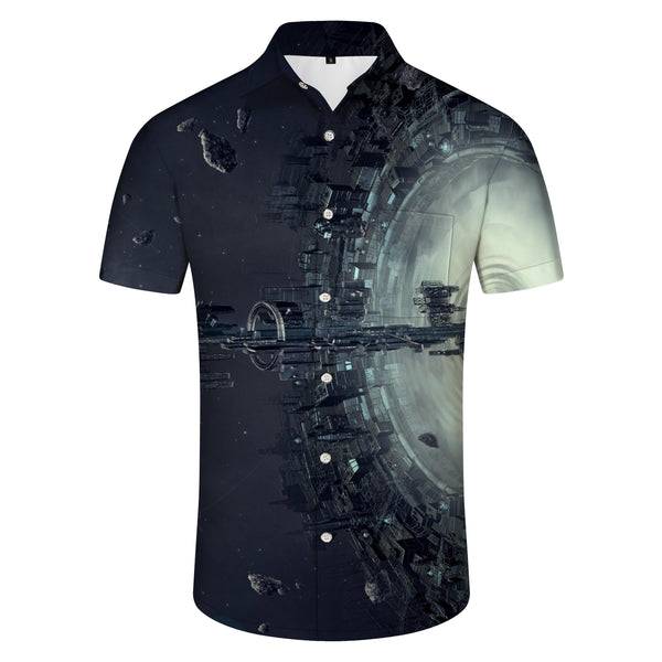 
Ancient Greek high-tech architectural culture planet casual regular short-sleeved men's style
                