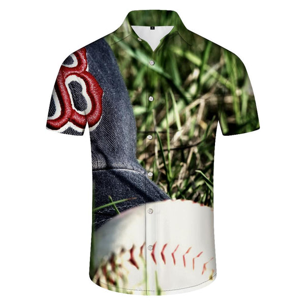 
Baseball Field City View Mens Hawaiian Shirt Short Sleeve Button Shirt Tops For Casual Beach Vacation
                
