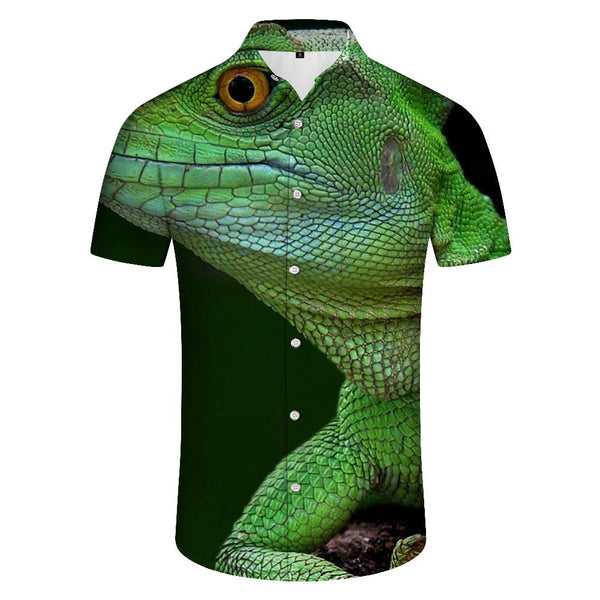 
Reptile Lizard Print Beach Holiday Men's Casual Button Shirt Short Sleeve Summer Beach Shirt Tropical Rainforest
                