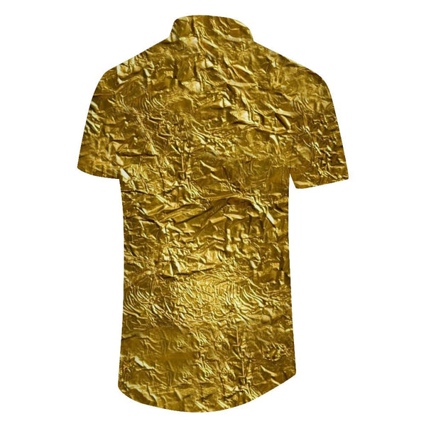 
Metallic Tinfoil Button Shirt Glitter Short Sleeve Lapel Men 80s Disco Top Nightclub Dance Party Rave Luxury Shirt Sequin
                