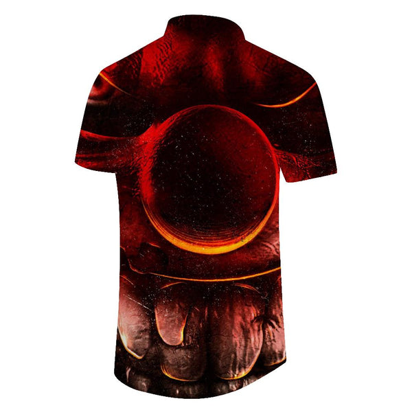 
Crazy Red Joker Everyday Street Mens Casual Style Flame Hawaiian Shirt Lapel Pocket Button Short Sleeve Top Shirt
                