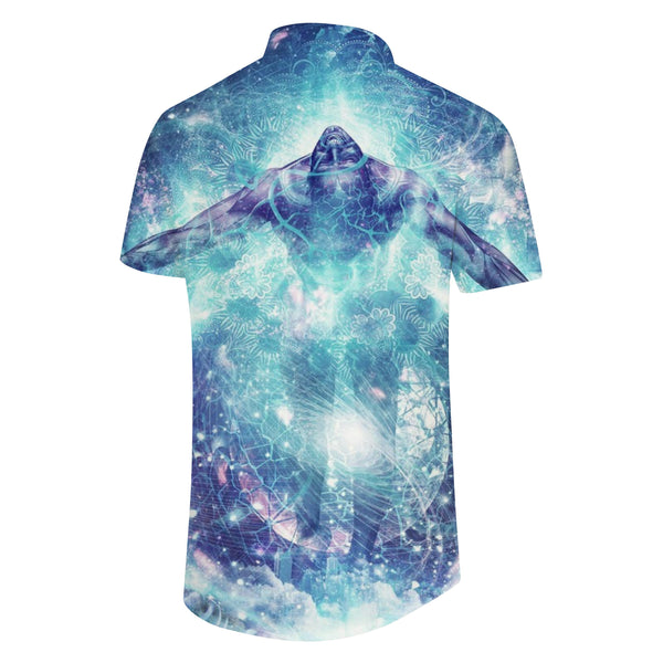 
Abstract anime characters universe space galaxy nebula starry sky men's casual button shirt short sleeves
                
