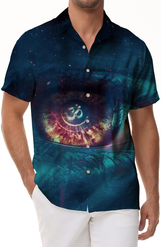 Movie Fantasy Beautiful Pupil Hawaiian Button Four Seasons Men's Casual Summer Four Seasons 3D Digital Printing