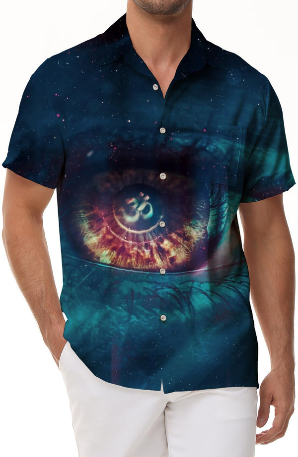 Movie Fantasy Beautiful Pupil Hawaiian Button Four Seasons Men's Casual Summer Four Seasons 3D Digital Printing