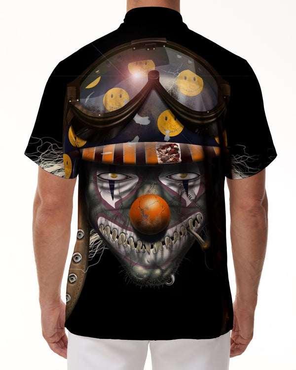 
Summer men's short-sleeved shirt skull print casual loose sportswear retro cool head Hawaiian short-sleeved shirt four seasons tropical
                