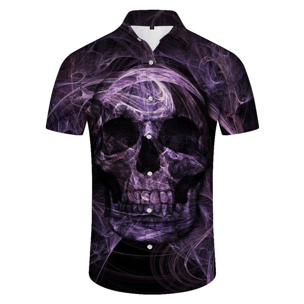 
Skull Print Men's Casual Loose Punk Style Clothing Gothic Design Skull Pattern Short Sleeve
                