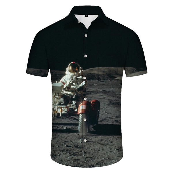 
Round Ball Loose Astronaut Men's Hawaiian Shirt Short Sleeve Button Casual Beach Shirt Clothing Seaside
                