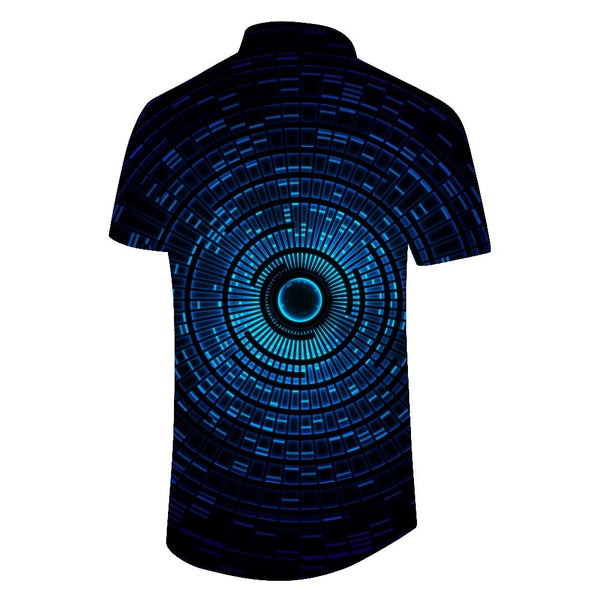 
Simple summer 3D creative technology digital pattern lapel unique print shirt short sleeves suitable for daily street fishing seaside sunset
                