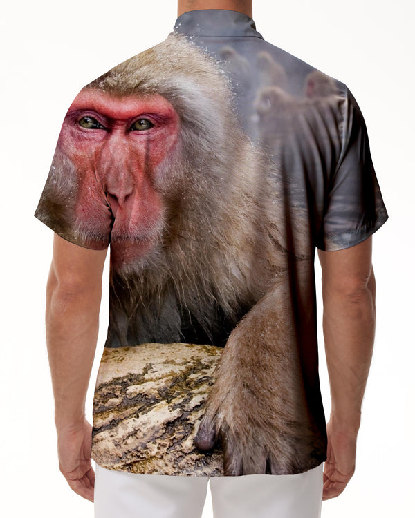
Monkey Animal Hawaiian Pattern Fashion Retro Short Sleeve Shirt Beach Seaside Fashion Tropical Four Seasons Casual Short Sleeve Shirt Loose Men's Short Sleeve Shirt Style
                
