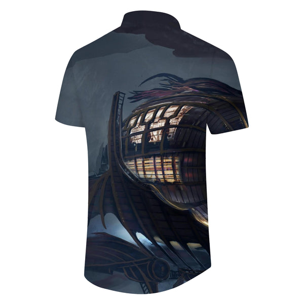 
Nordic Abstract Viking Ship Print Men's Shirt Casual Short Sleeve Button-Up Beach Tropical Shirt Fashion Summer
                