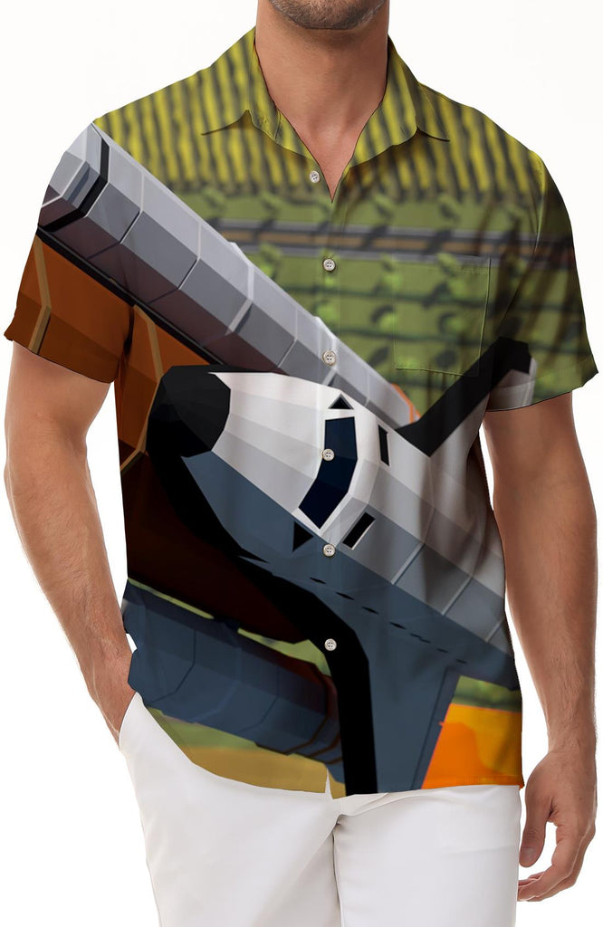 Kids Toy Airplane Short Sleeve Front Pocket Trendy Party Holiday Summer Men Hawaiian Shirt Beach Casual