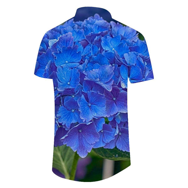 
Blue Hydrangea Floral Men's Hawaiian Shirt Short Sleeve Summer Shirt Beach Classic Shirt Print Casual Regular Fit
                