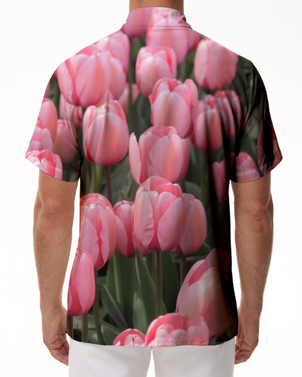 
Mens Pink Tulips for the Beach Summer Hawaiian Shirt Short Sleeve Casual Shirt Button Down Shirt Short Sleeve
                