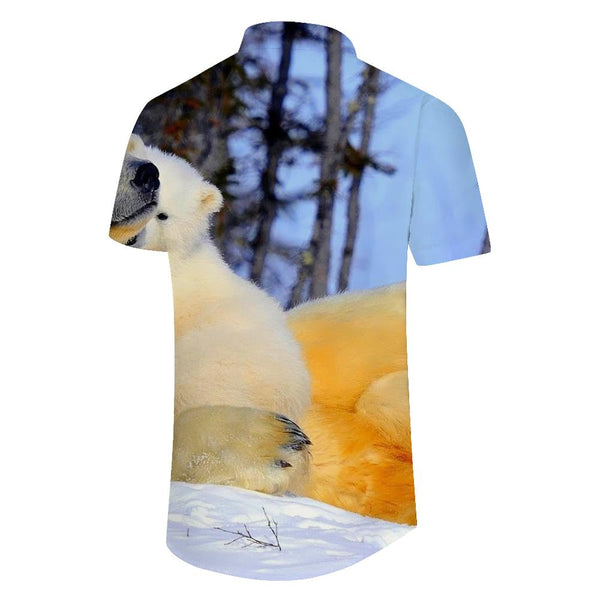 
Short Sleeve Button Down Vacation Polar Bear Mens Fashion Shirt Comfortable Hawaiian Shirt Mens Casual Vintage
                
