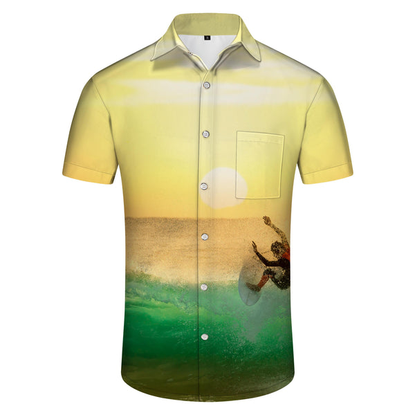 
Cool Surfing Men's Short Sleeve Shirt Men Casual Hawaiian Vacation Beach 3D Printed Pattern
                