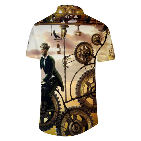 
Retro Printed Men's Street Short Sleeve Shirt Summer Top Short Sleeve Shirt Casual Lapel Short Sleeve Loose and Comfortable
                