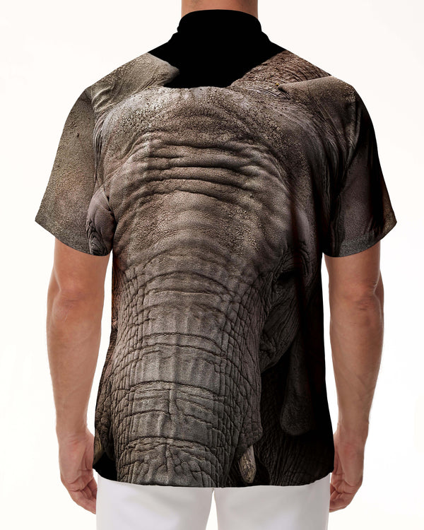 
Wildlife Men's African Elephant Print Short Sleeve Button-Down Shirt Casual Hawaiian Button-Down Regular Fit
                