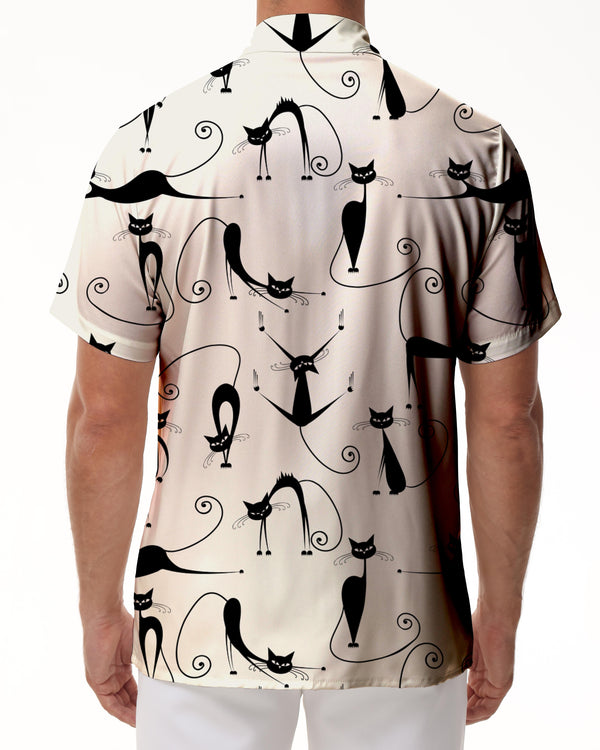 
Cartoon Cat 3D Printed Men's Shirt Casual Button Shirt Summer Vacation Beach Shirt Fashion Street Tops Short Sleeve Shirt
                