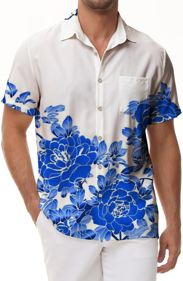 New summer men's printed Hawaiian shirts breathable and comfortable beach vacation casual party shirts