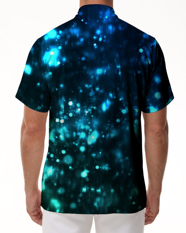 
Fantasy and beautiful fluorescent fashion men's casual button shirt short sleeve fashion shirt summer
                