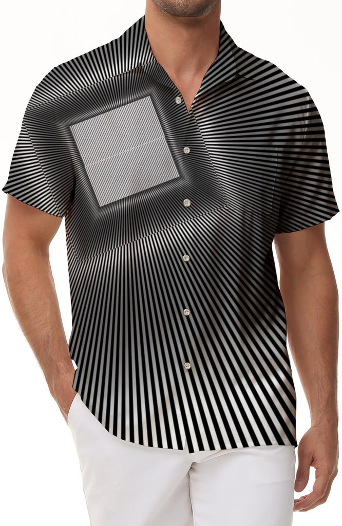 Geometric Hawaiian Beach Shirt Men's Fashion Casual Streetwear Short Sleeve Shirt Tops Shirt