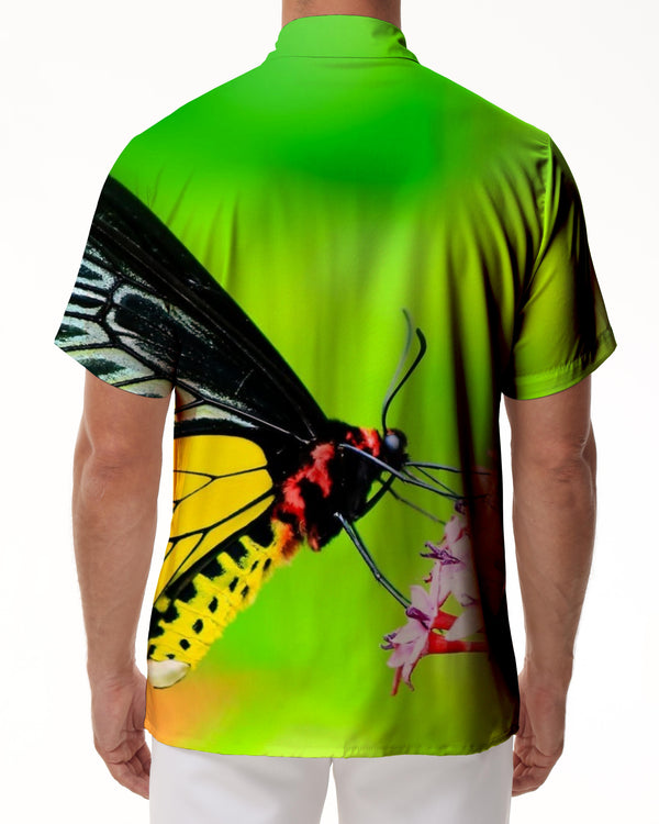 
Fashion Summer Hawaiian Beach Tops Men's Casual Short Sleeve Shirt Breathable and Comfortable Spring Floral Butterfly
                