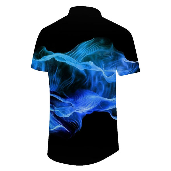 
Black flame summer shirt casual fashion Hawaiian four seasons men's short sleeve button fashion lapel
                
