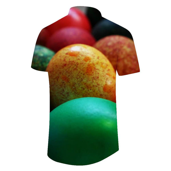 
Hawaiian Tropical Fun Cool Fashion Easter Egg Men's Tropical Short Sleeve Button Beach Shirt
                
