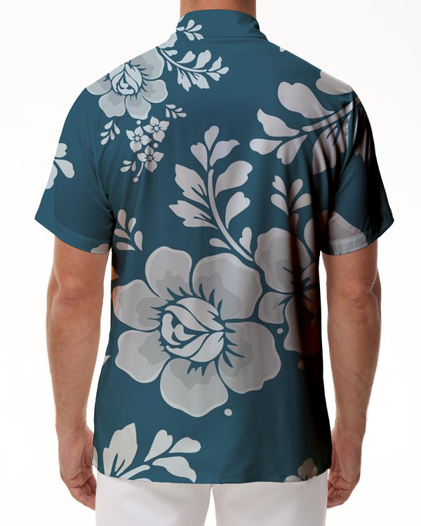 
Floral Pattern Men's Hawaiian Seaside Fashion Button Lapel Shirt Short Sleeve Tropical Vacation Beach Shirt
                