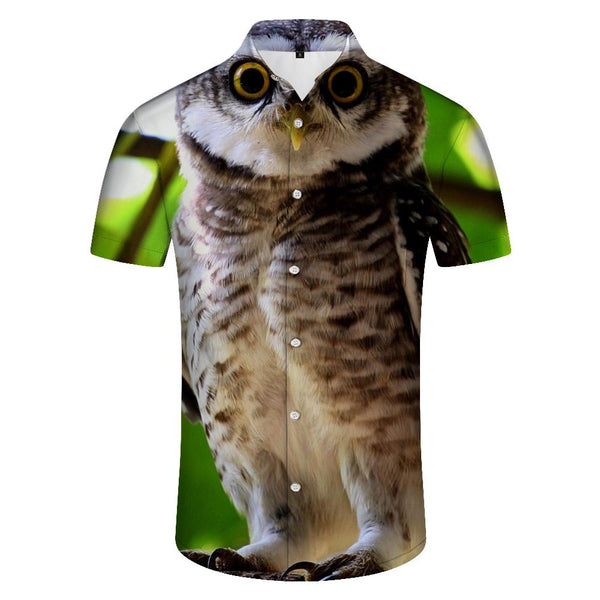 
Hawaiian Shirt Cute Owl Short Sleeve Shirts Summer Casual Beach Shirt Button Down Tropical Floral Shirt
                