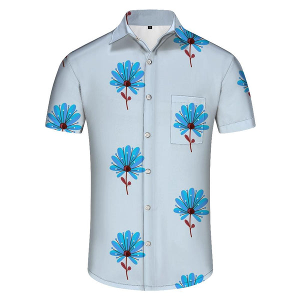
Men's Hawaiian shirt casual button-down fashionable simple style suitable for beach play tops
                
