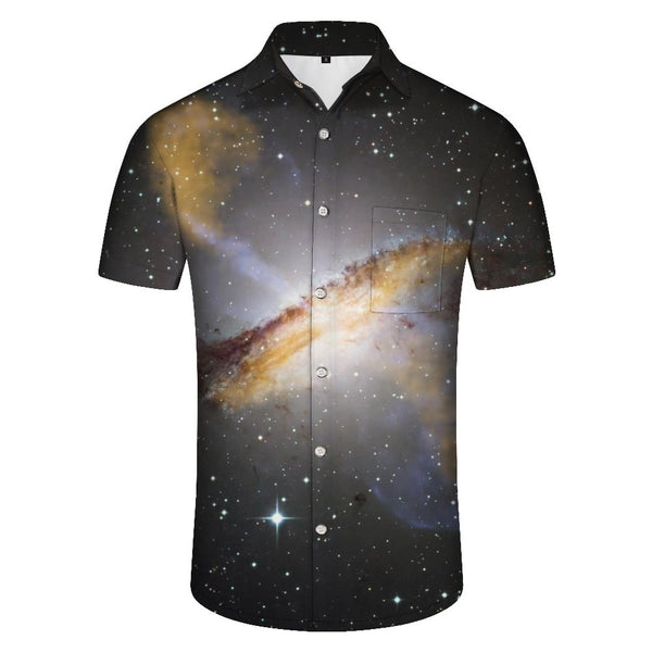 
Galaxy Planet Men's Button-Down Loose Shirt Summer Casual Short Sleeve Top Perfect for Beach Vacations
                