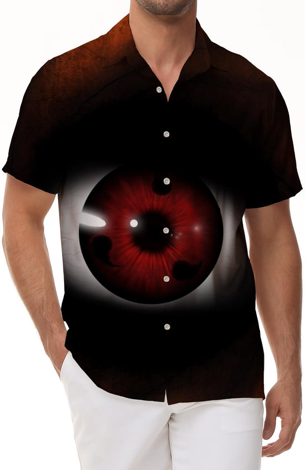 
Hell Demon Eyes Cool Shirt Short Sleeve Summer Casual Button Shirt Men's Hawaiian Short Sleeve Beach Shirt
                