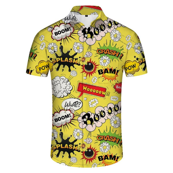 Summer Men's Abstract Hawaiian Shirt Casual Vacation Short Sleeve Shirt Button-down Shirt Men's Fashion Streetwear