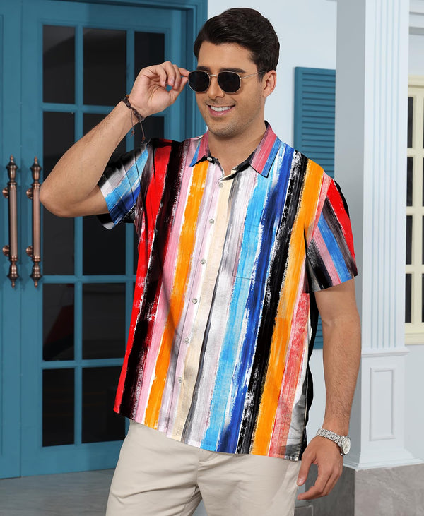 
Hawaiian Shit for Men Beach Summer Mens Buton Down Short Sleeve Shit Tropical Vacation Casual Clothes
                