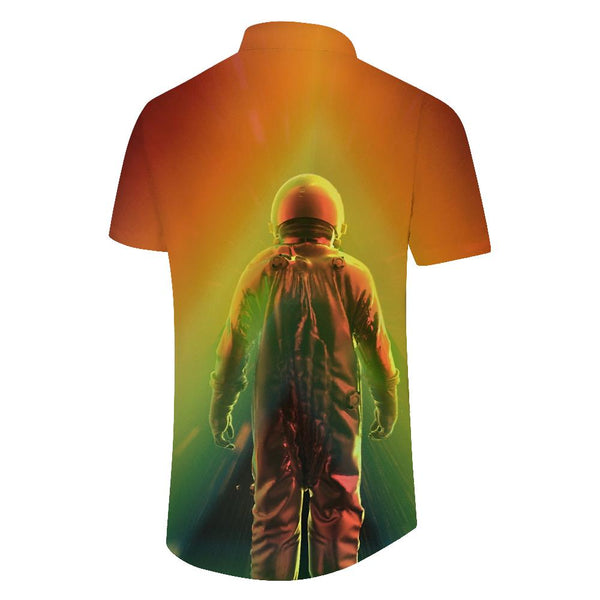 
Cool Watercolor Astronaut Mens Hawaiian Shirt Short Sleeve Button Down Casual Shirt for Summer Beach Fashion
                