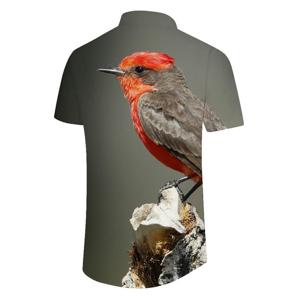 
Brown and Black Fun Cute Bird Fashion Tropical Casual Short Sleeve Summer Beach Shirt Tops Mens Hawaiian Shirt Button Print
                